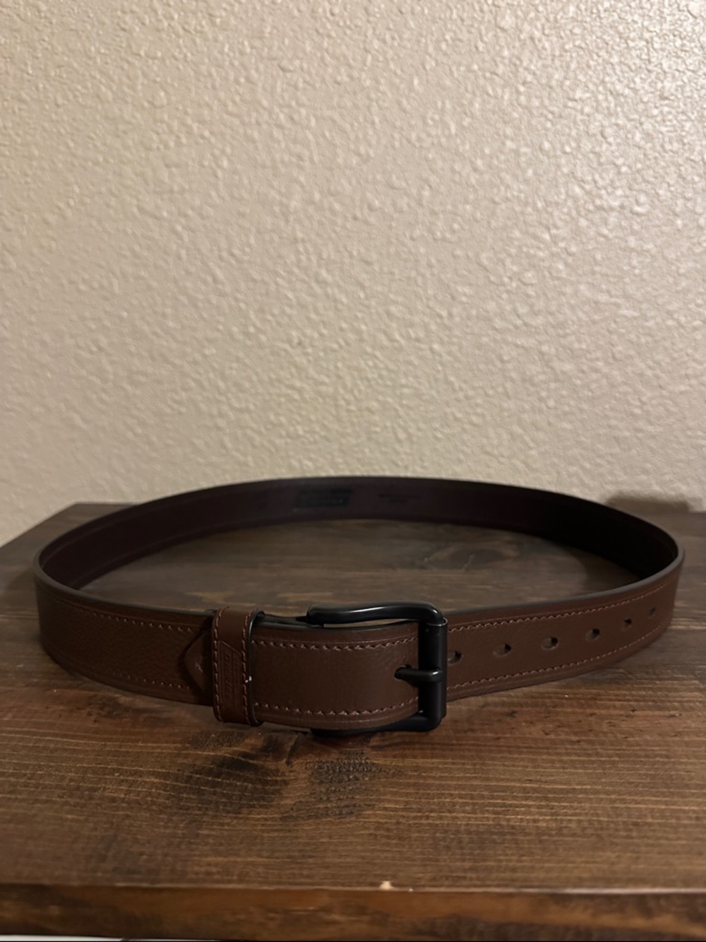Dickies Brown Leather Belt with Black Buckle